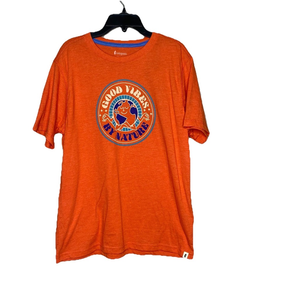 Cotopaxi Good Vibes Unisex Orange T-Shirt Youth Sz‎ XL Organic Cotton
